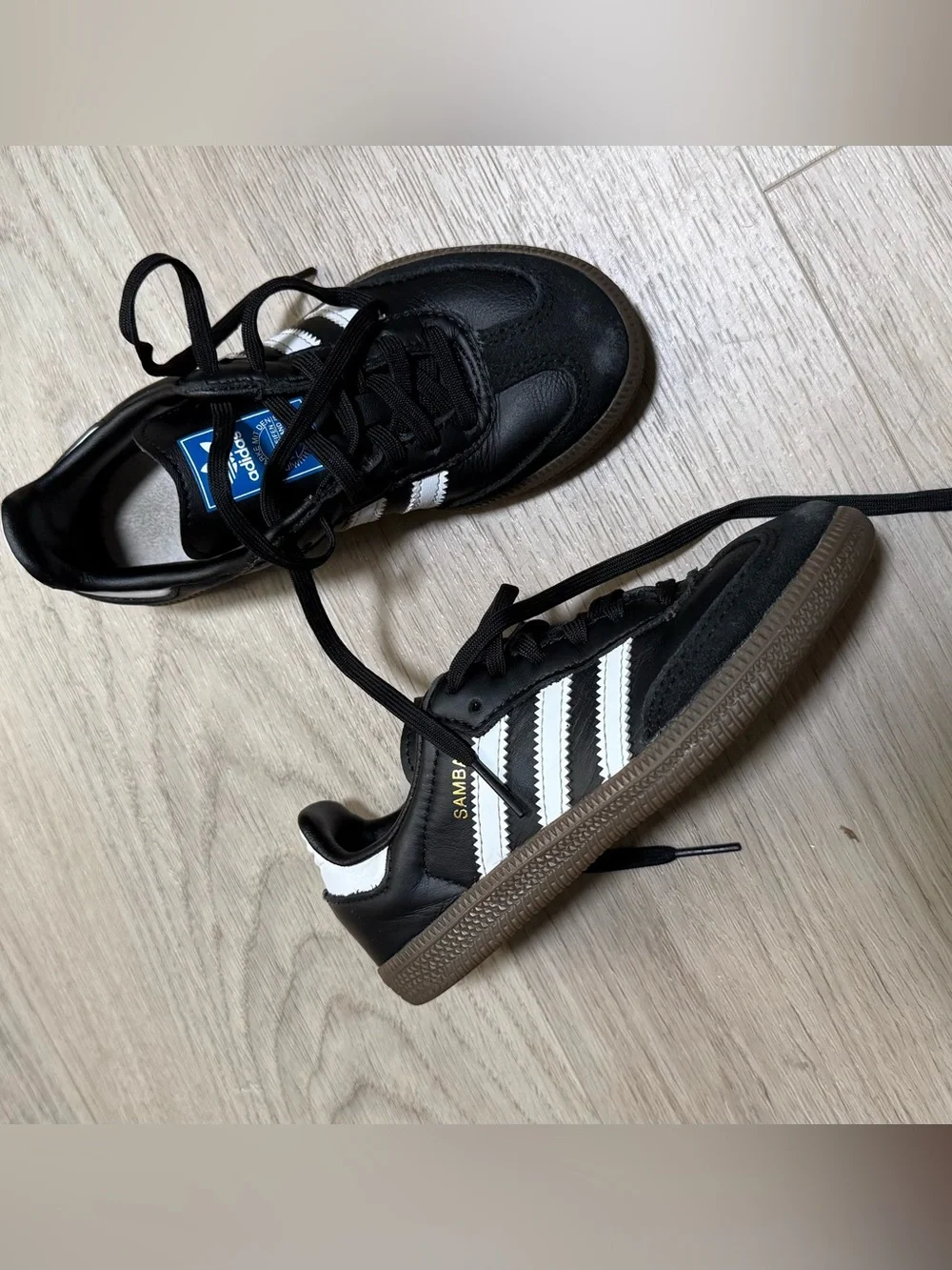 adidas Kids Samba Shoes in Black and White